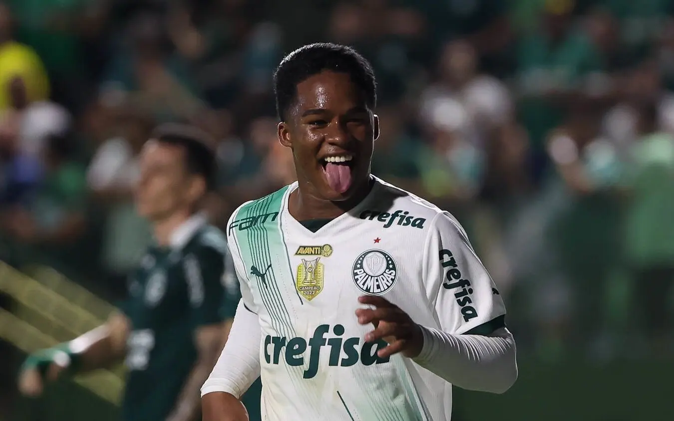 Endrick abre o placar para o Palmeiras contra o RB Bragantino; veja