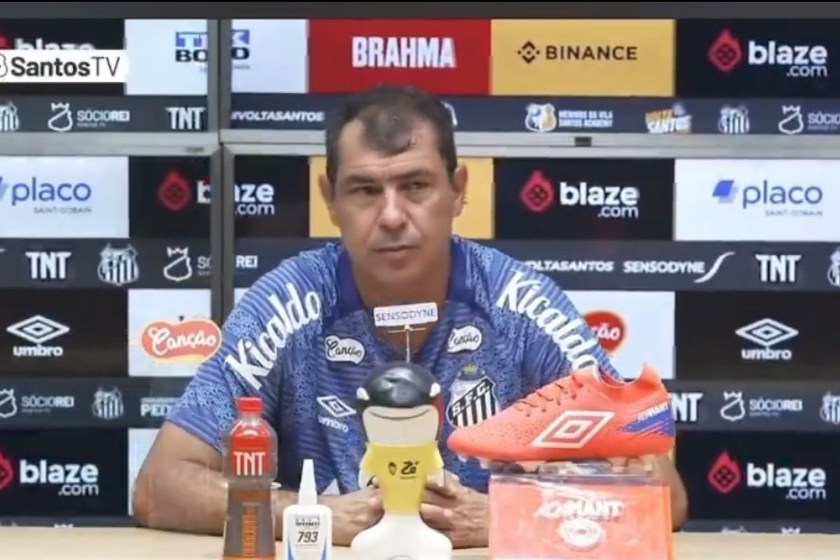 Fábio Carille comenta primeira derrota do Santos na série B Foto: Reprodução